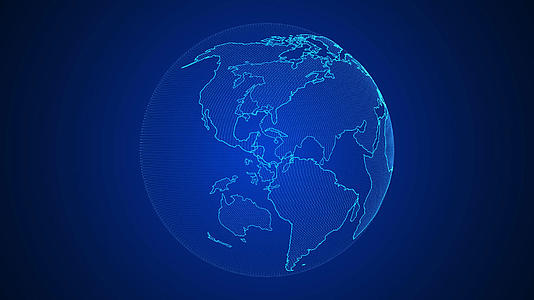 4k动态地球旋转蓝色背景视频的预览图
