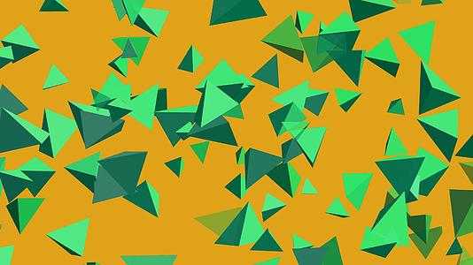 抽象的四面体多边形潮绿色迅速从右向左移动漂浮在左边视频的预览图
