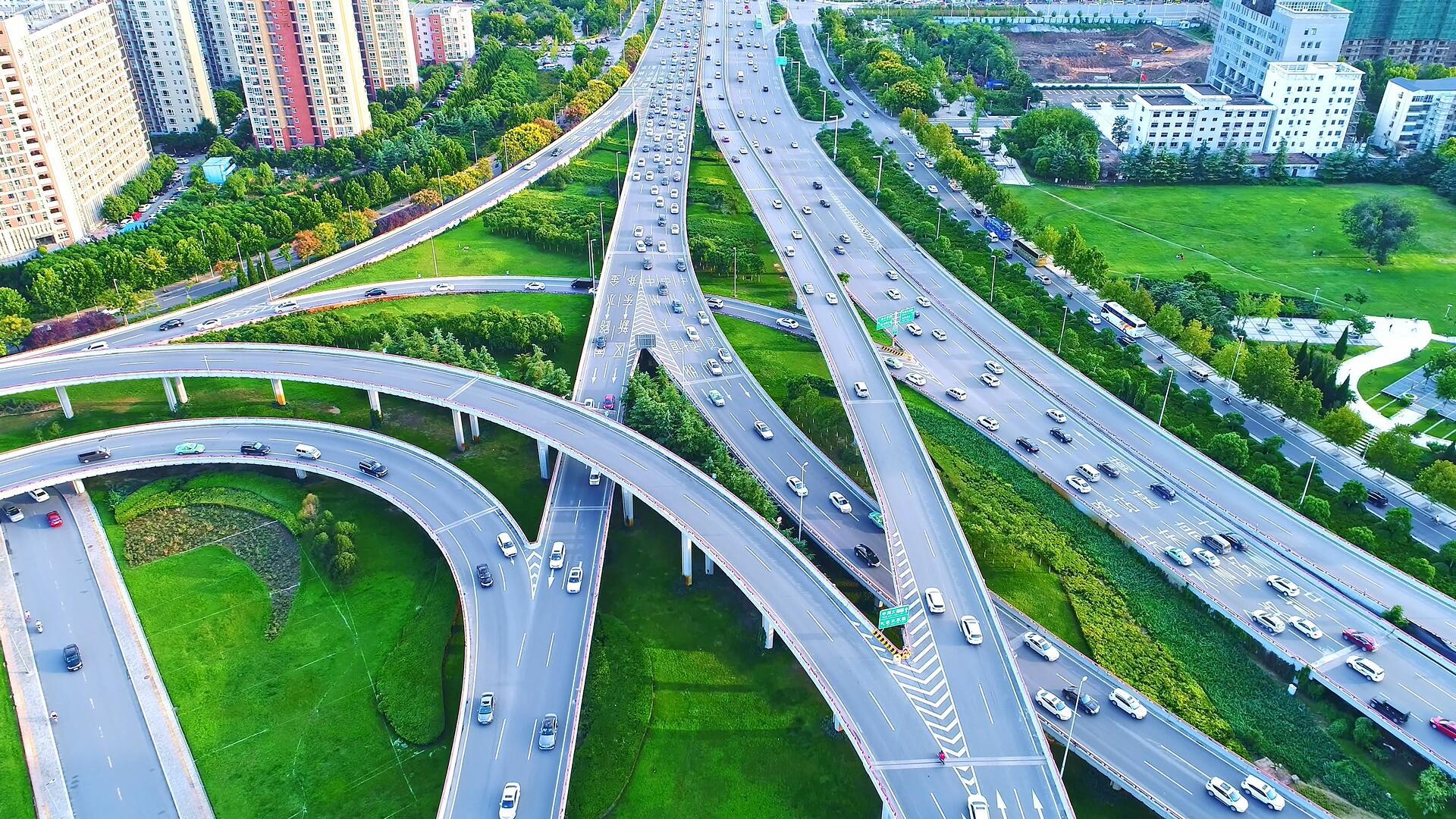 郑州市区交通立交桥航拍视频的预览图