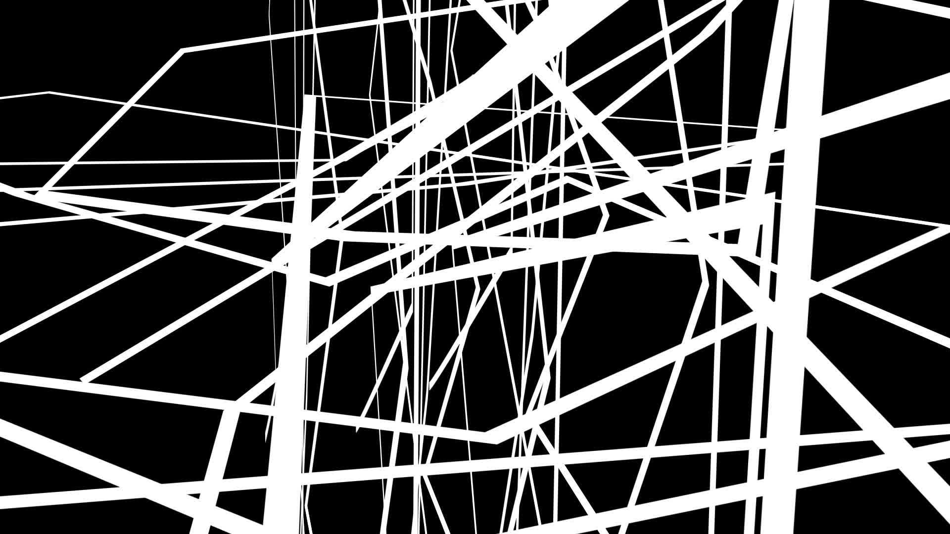 黑色背景上的抽象运动图在黑色背景上有穿过白线的水晶视频的预览图