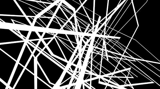 黑色背景上的抽象运动图在黑色背景上有穿过白线的水晶视频的预览图