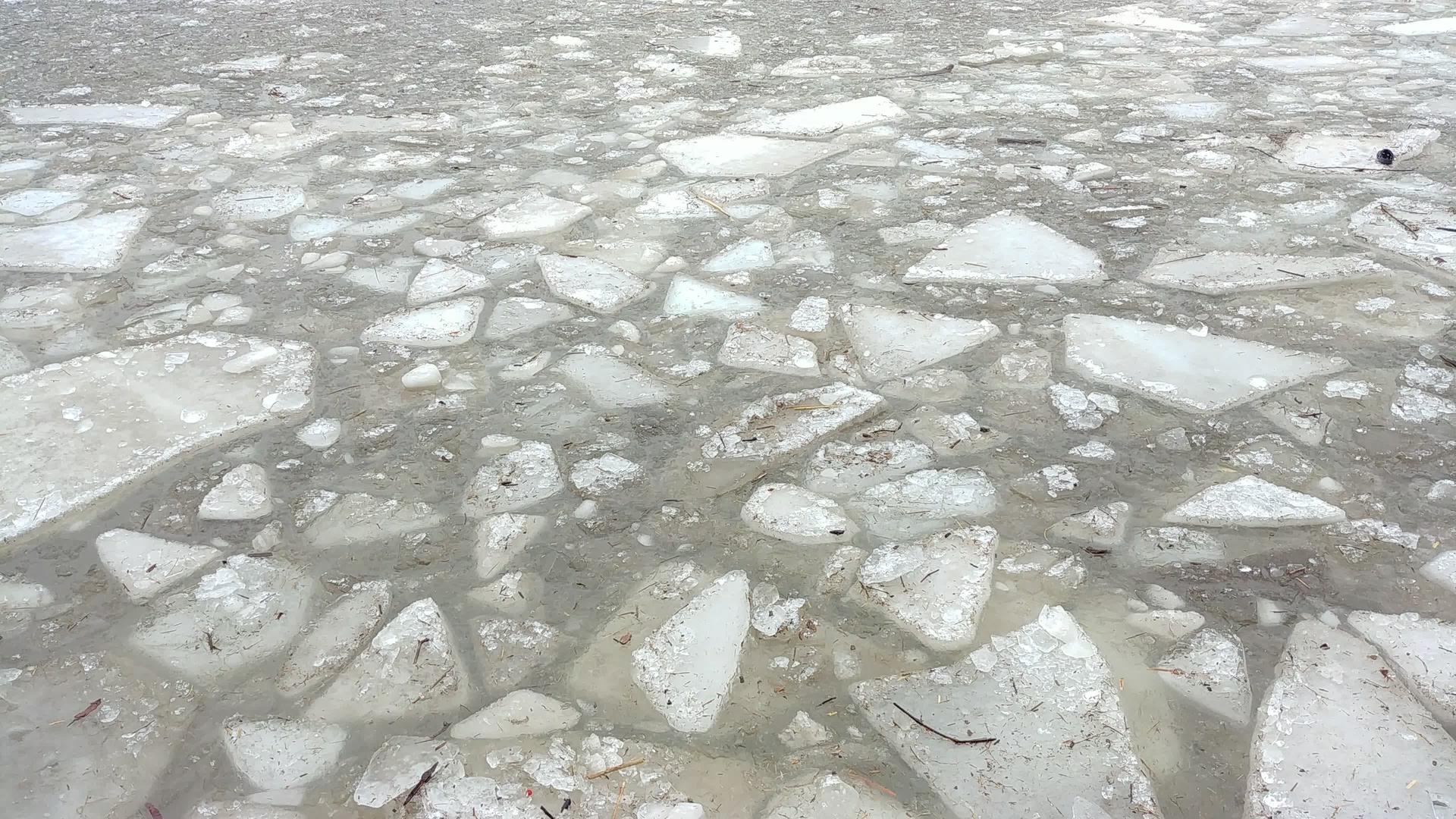 漂浮的冰块在波浪上移动视频的预览图