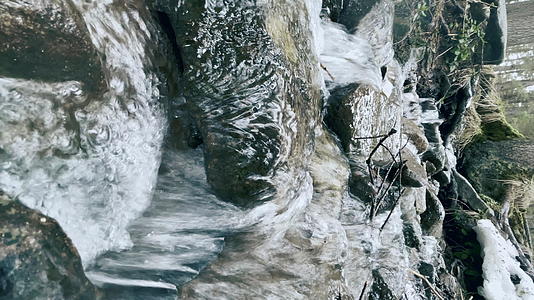 宏观的石头景观溪流视频的预览图