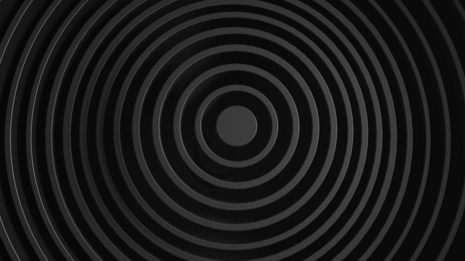 黑色极简主义具有圆形抽象图案白色清洁环动画的位移效果视频的预览图