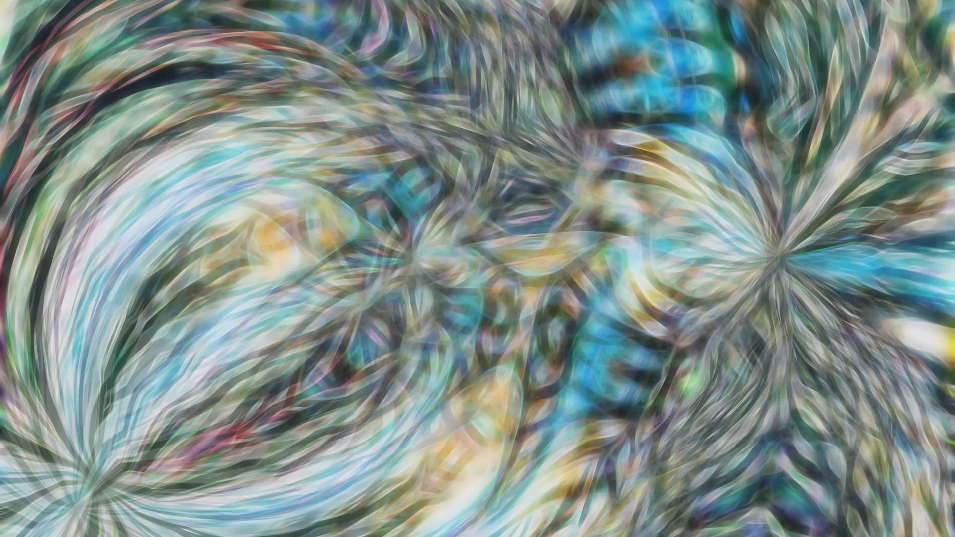 抽象分形多色亮线背景视频的预览图