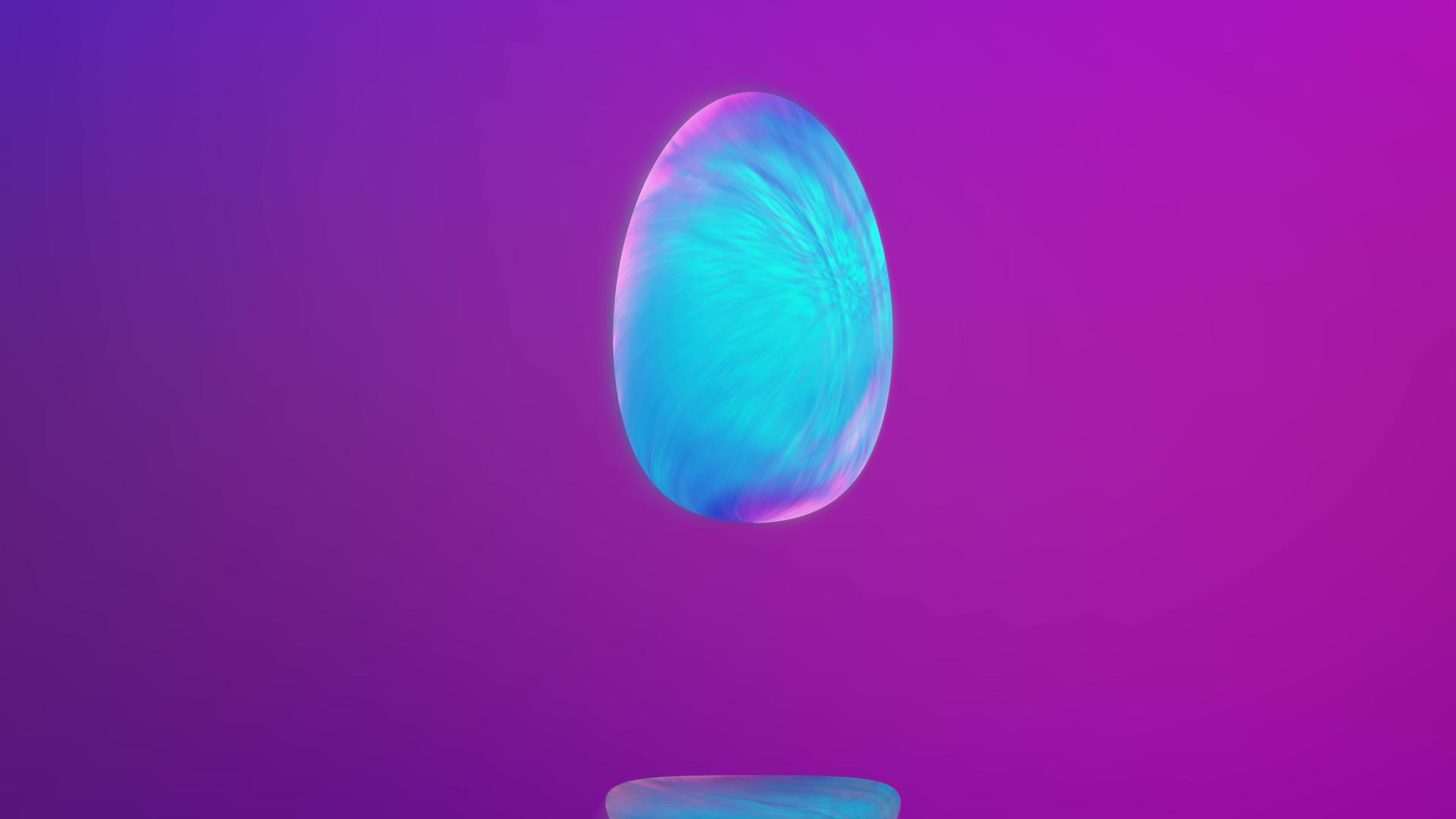 抽象背景粉色表面有一个旋转的蓝色发光蛋视频的预览图