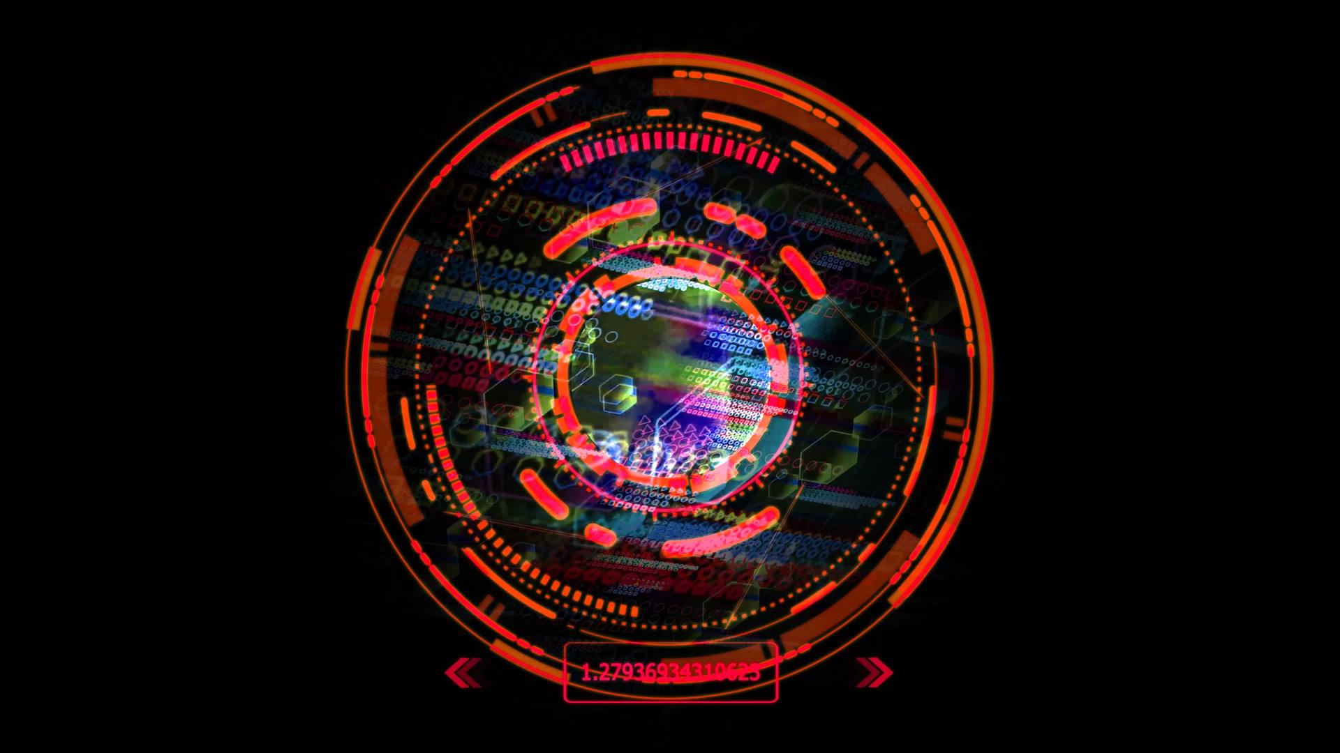 量子计算机未来发送红色技术多边形数字全息过程和大数据视频的预览图