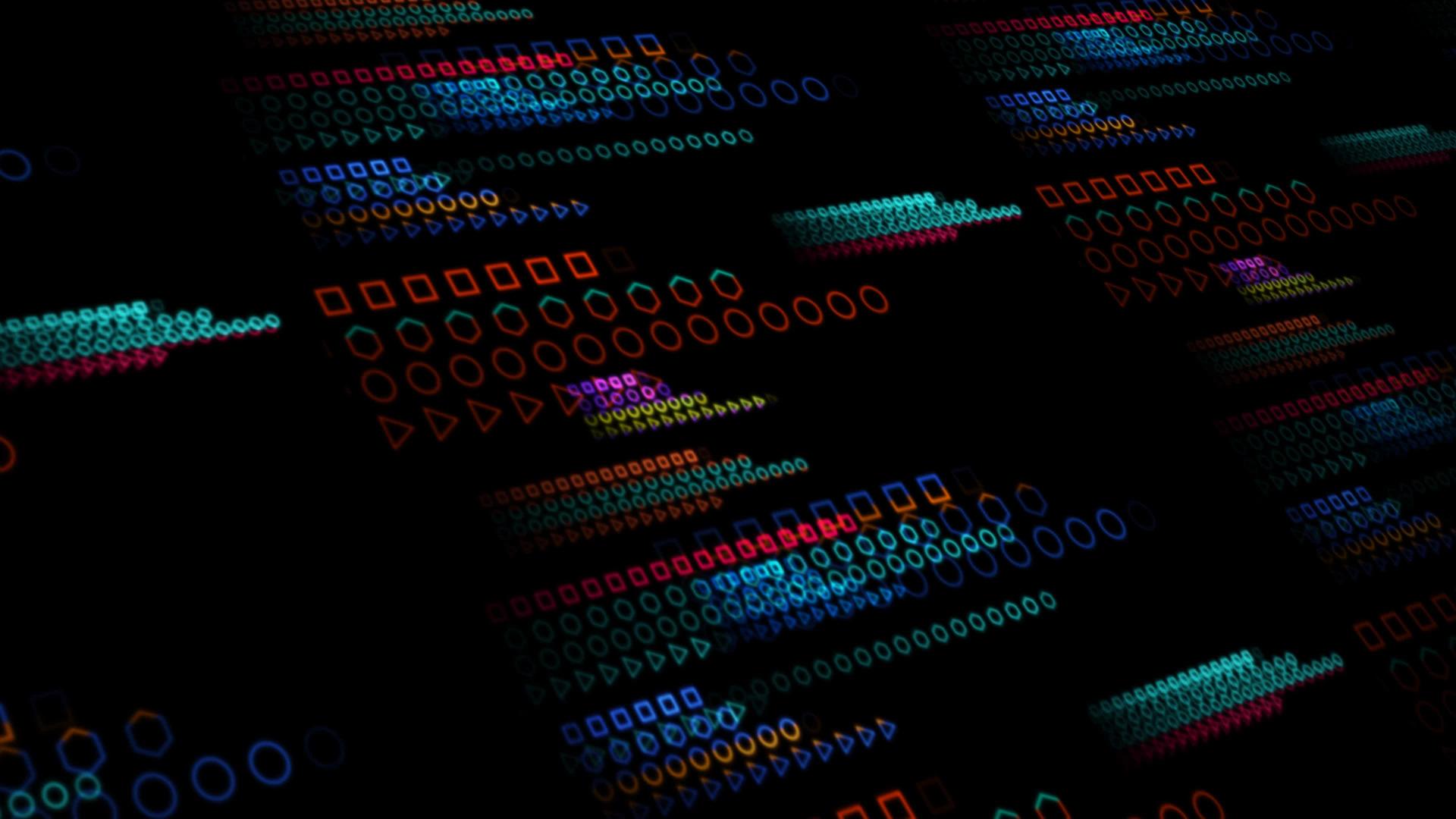 量子计算机未来技术大数据抽象彩色多边形背景视频的预览图