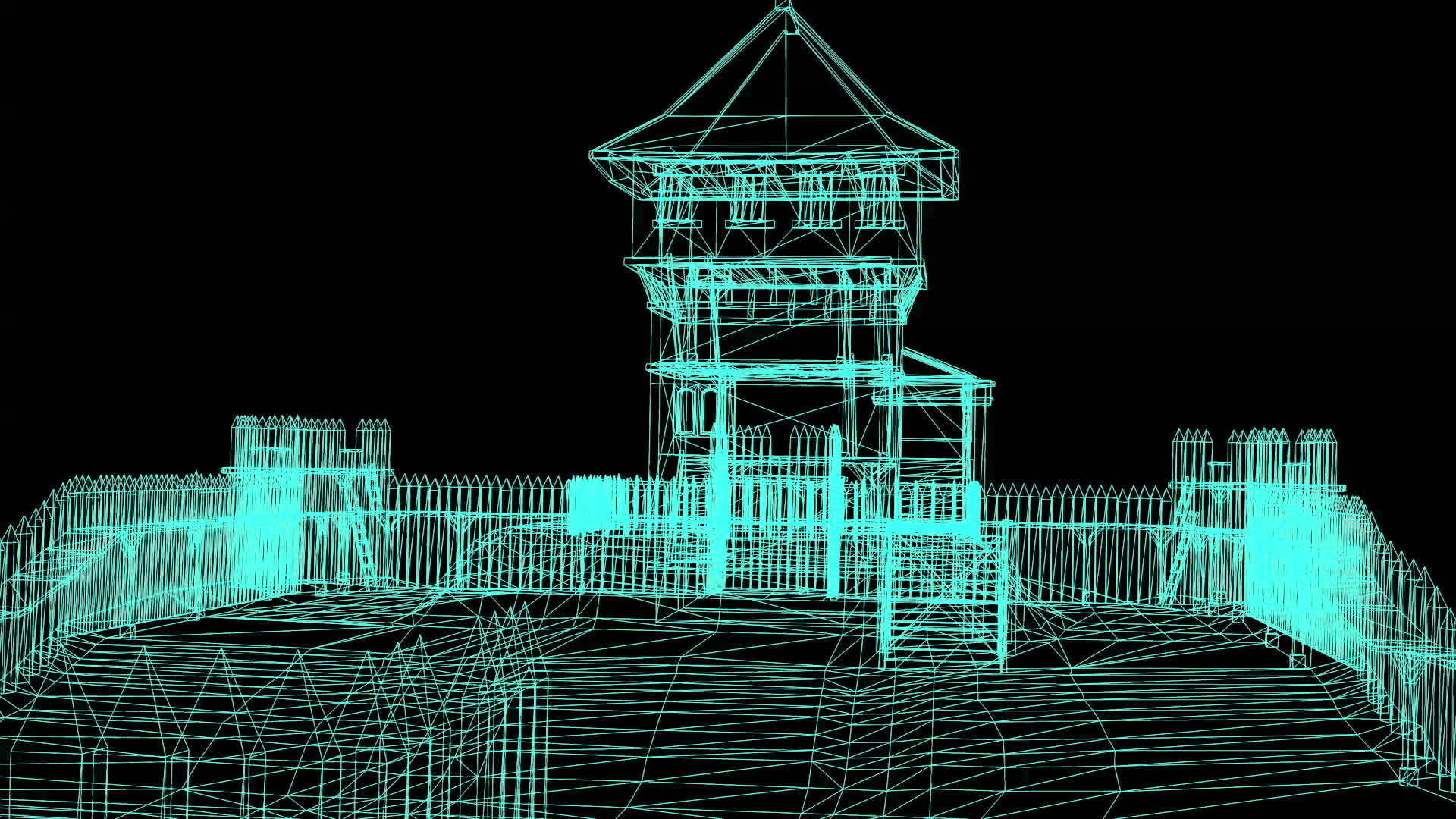 3d铸造房屋电线框架模型动画视频的预览图