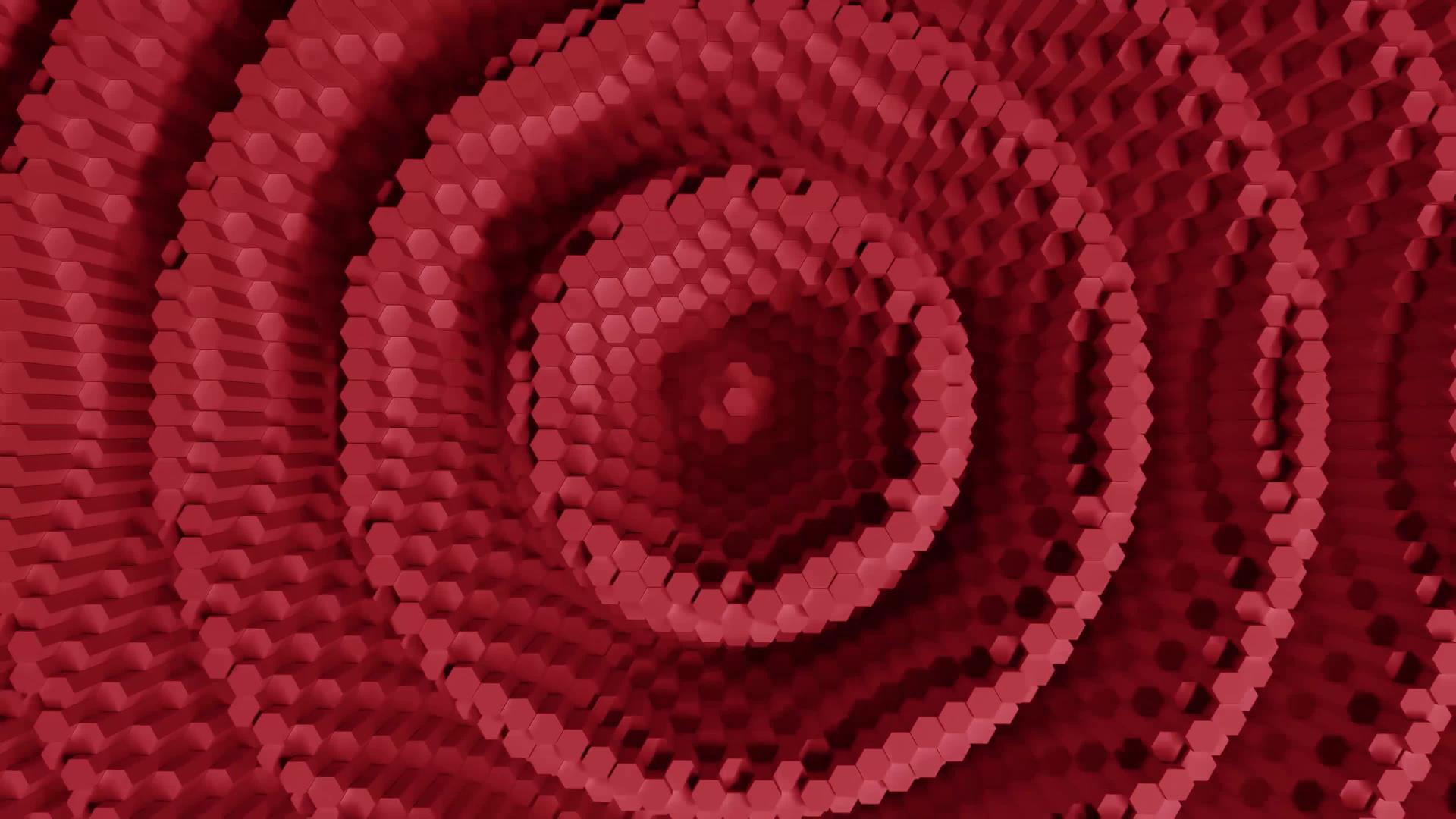 动画的六边形红色纯六边形动画商业演示具有偏移效果视频的预览图