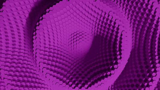 动画商六边形紫色纯六边形动画商业演示具有偏移效果视频的预览图