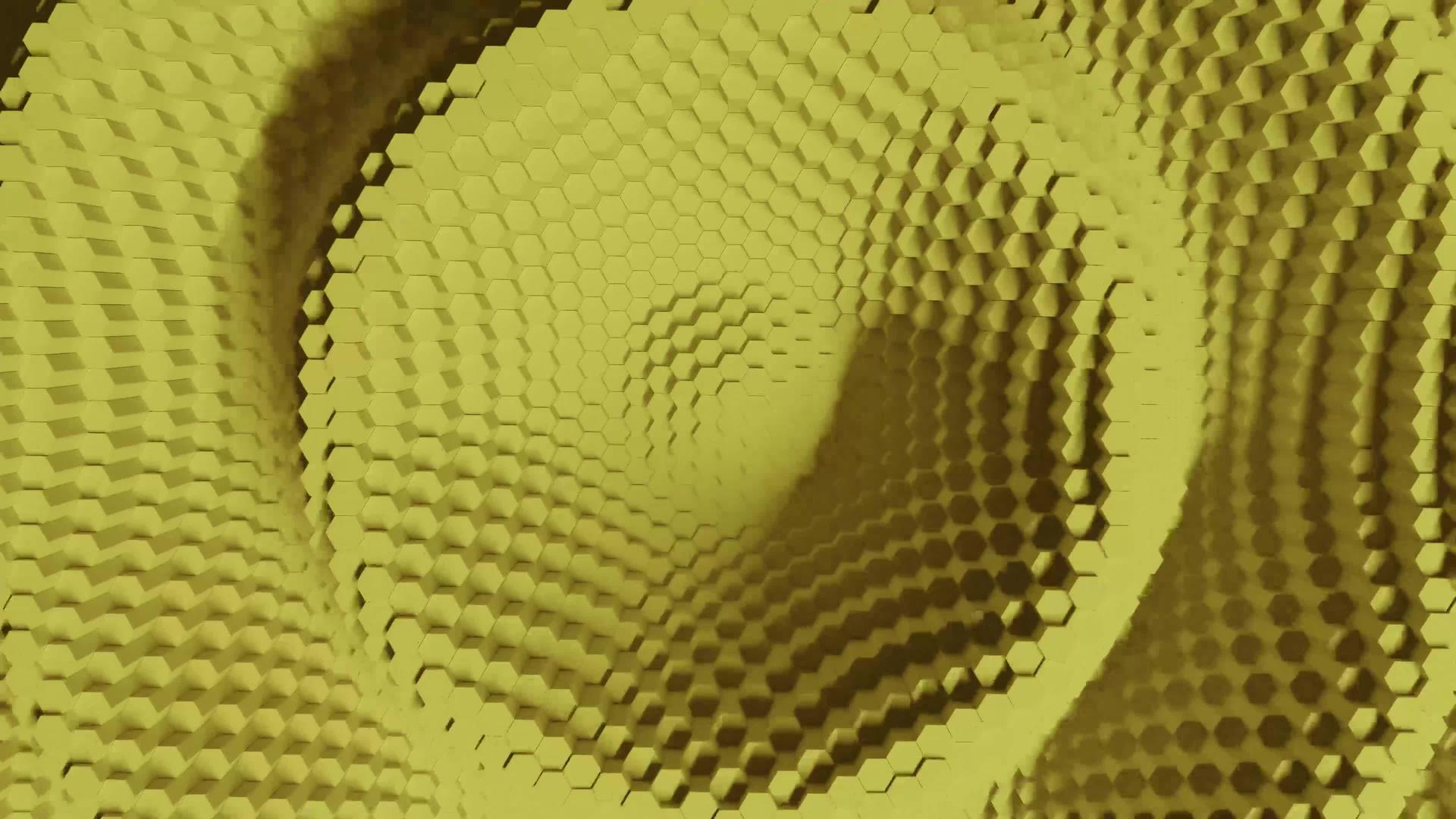 抽象的六边形黄色纯六边形动画商业演示具有偏移效果视频的预览图