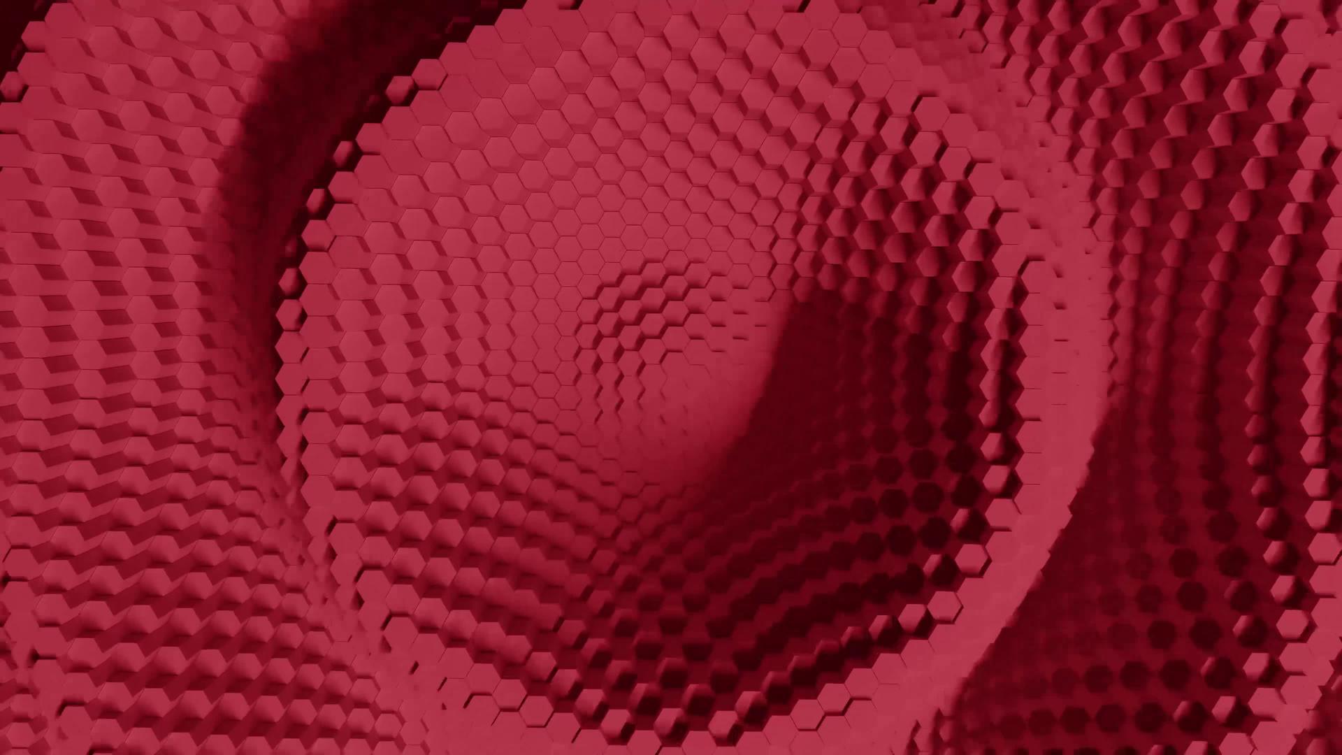 动画的六边形红色纯六边形动画商业演示具有偏移效果视频的预览图