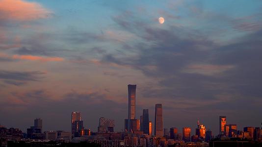 月色北京国贸地标建筑视频的预览图