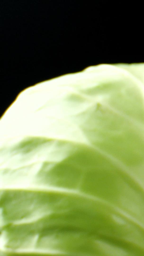 白菜白菜白菜卷心菜绿色蔬菜微距视频的预览图
