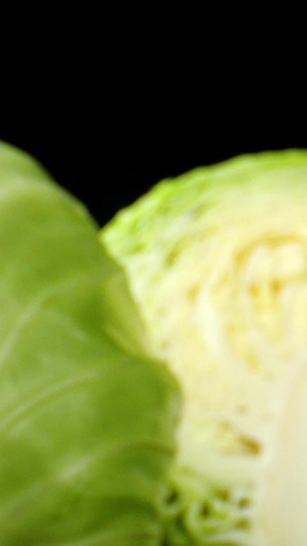 白菜白菜白菜卷心菜绿色蔬菜微距视频的预览图