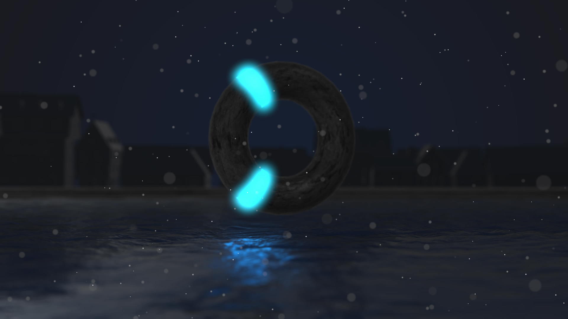 3d发光的霓虹灯百吉饼戒指激光表演空白空间深奥视频的预览图