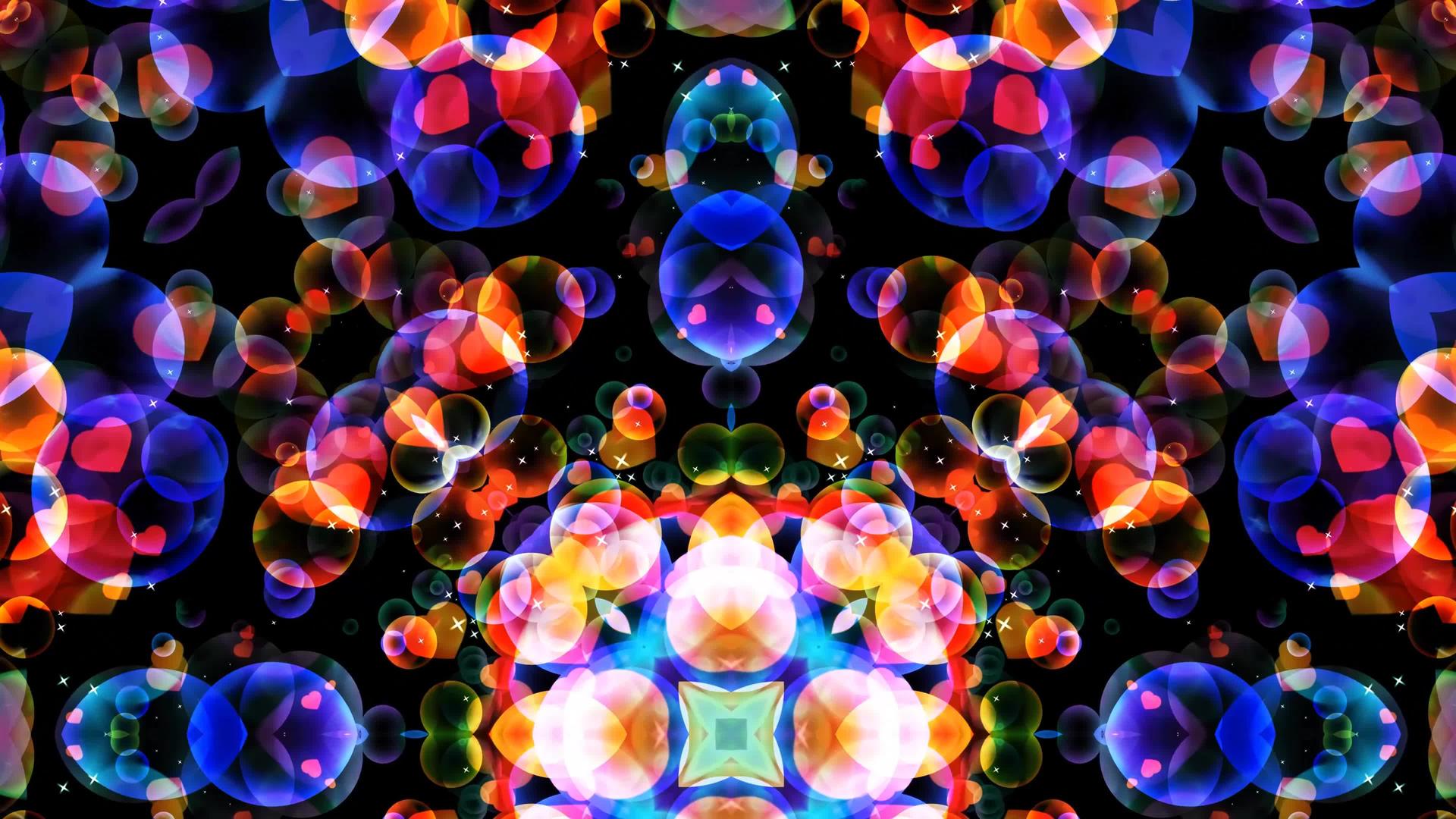 抽象艺术彩虹泡沫反射花豪华幻想图案纹理底部核心视频的预览图