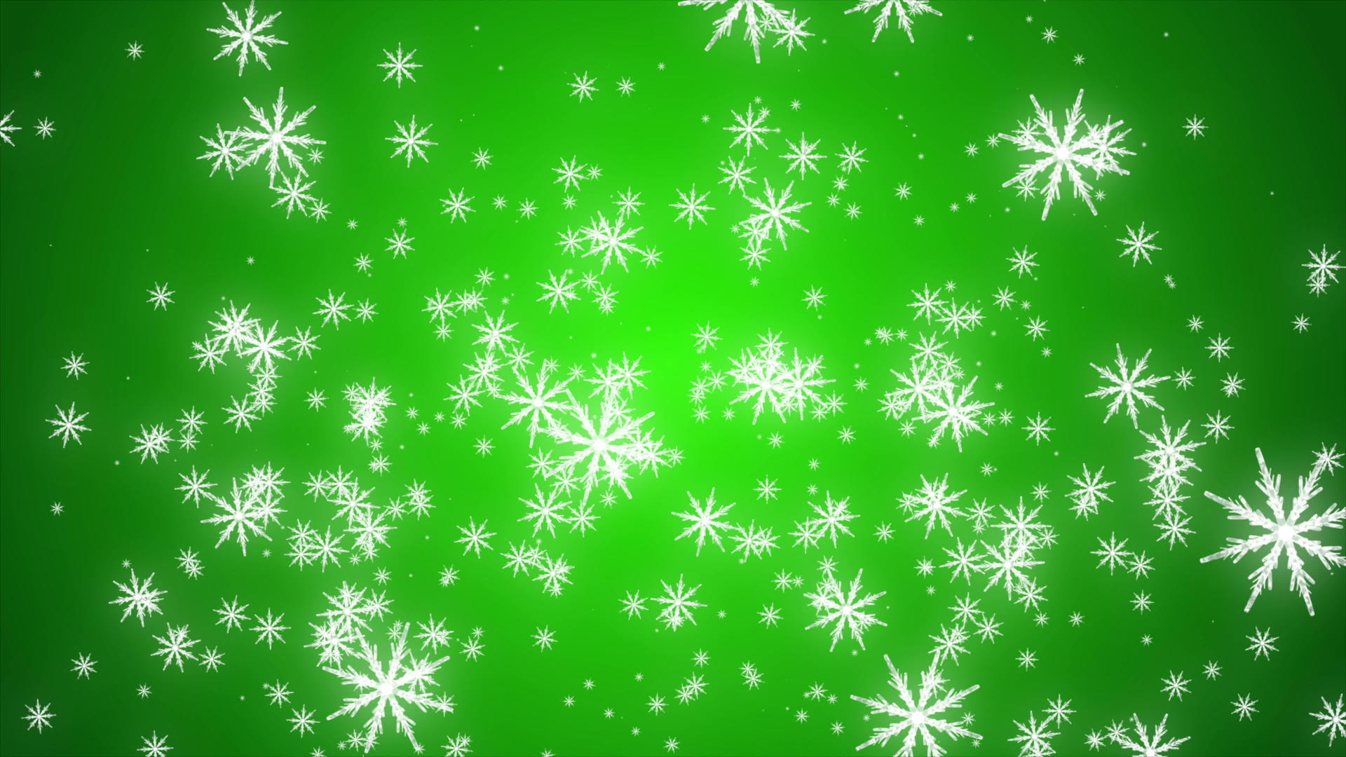 绿色背景下的动画雪落下视频的预览图