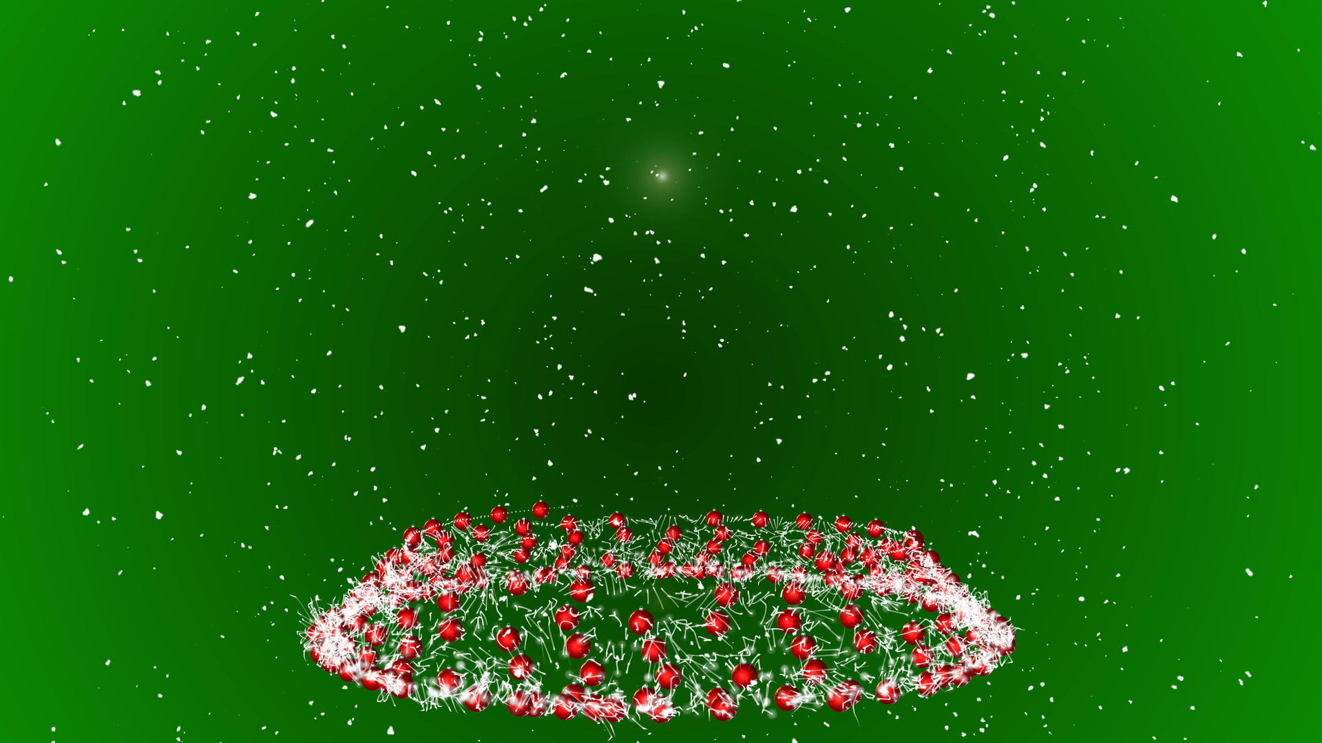 当雪落下时红色的地球红色圣诞树视频的预览图