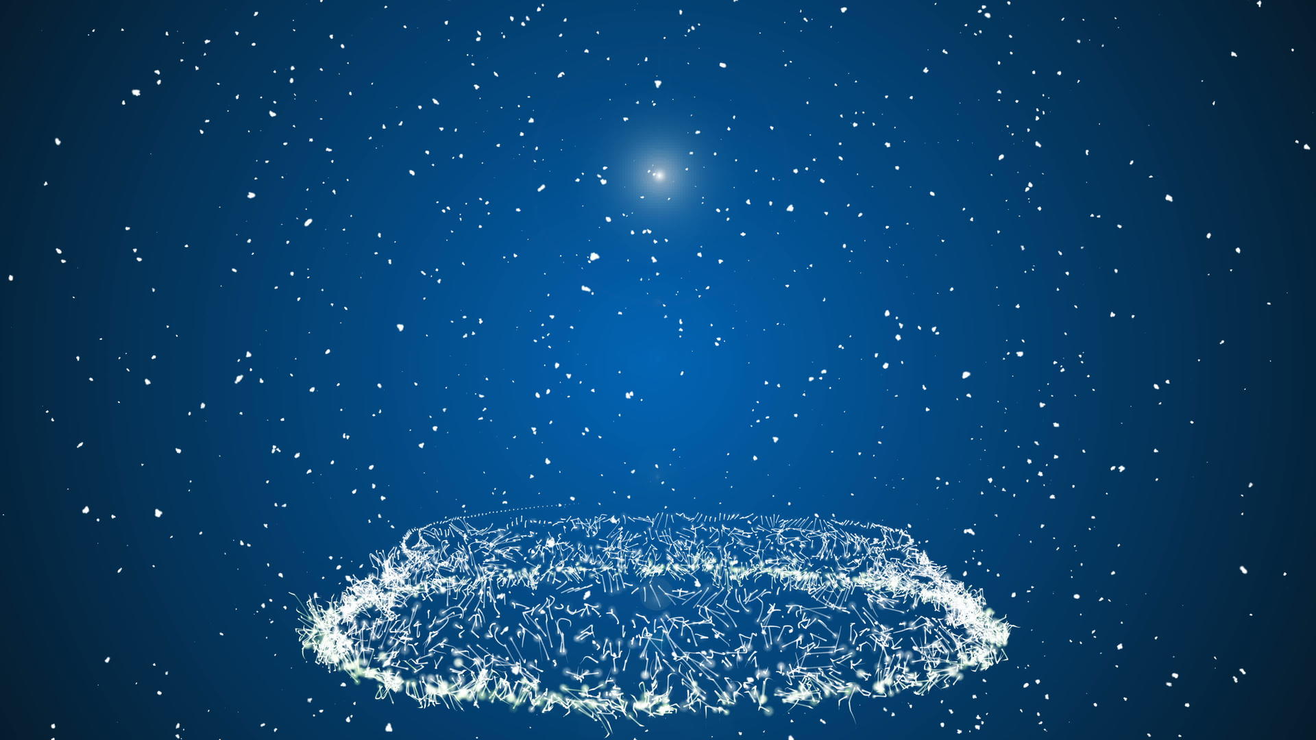 蓝色背景下落的动画圣诞树雪视频的预览图