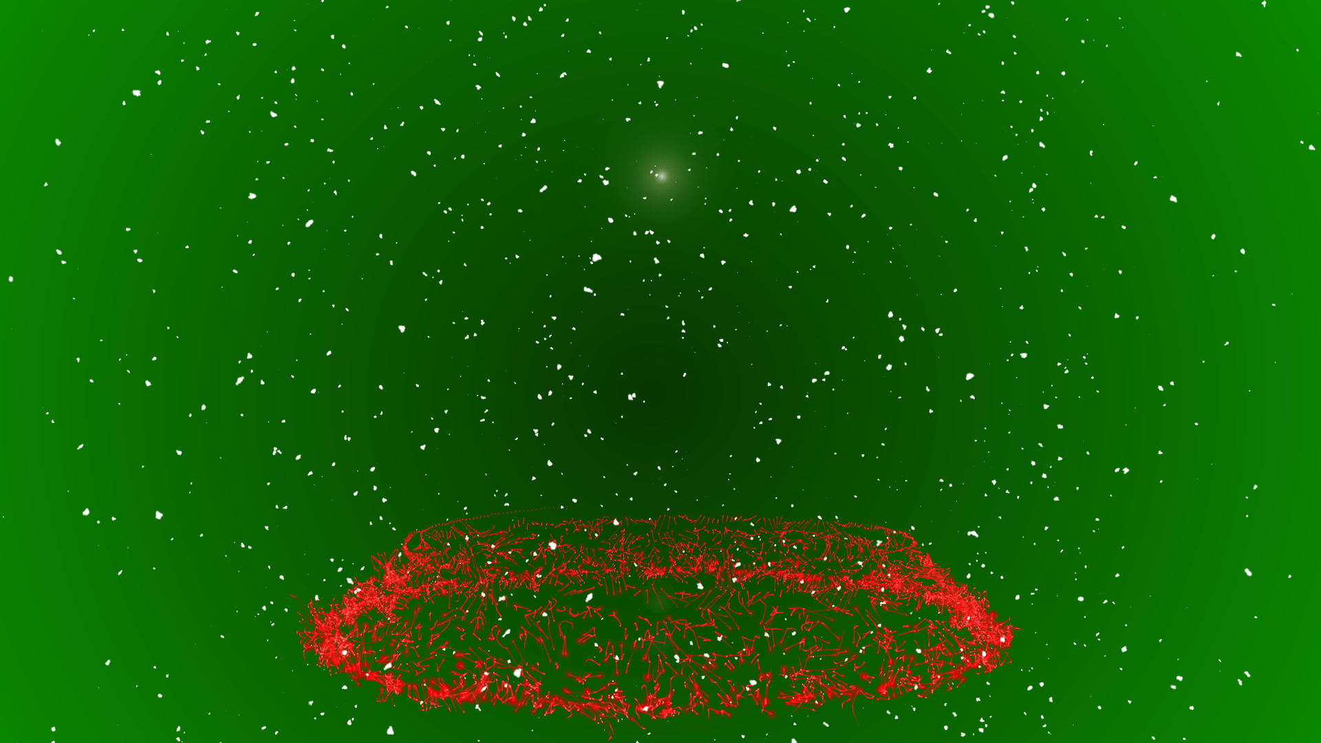 圣诞雪动画在绿色背景下落下视频的预览图