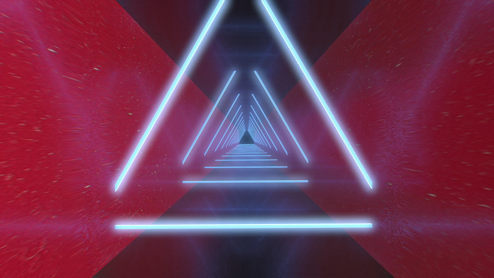 抽象飞行4带三角形的未来派走廊k背景的无缝视频的预览图