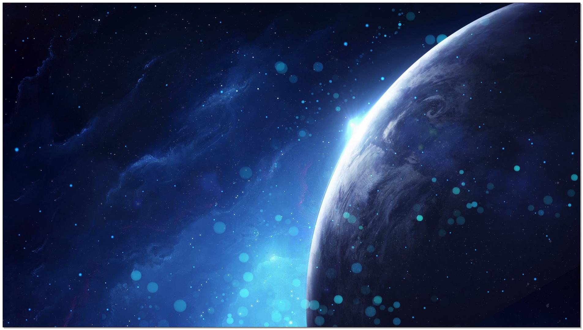 蓝色科技粒子星空背景视频的预览图