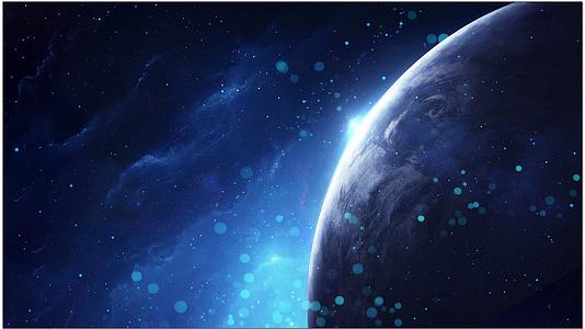 蓝色科技粒子星空背景视频的预览图