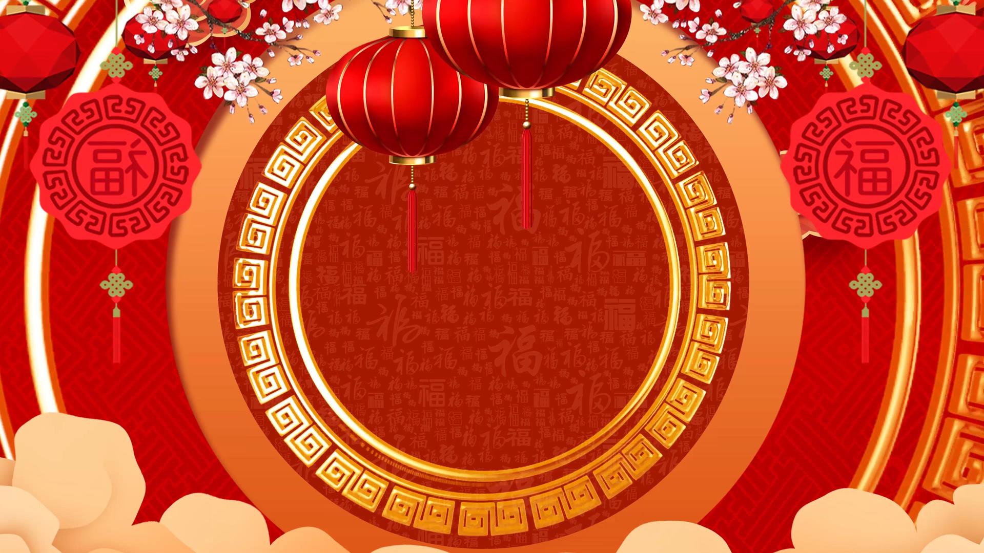 4K红色喜庆新春背景视频视频的预览图