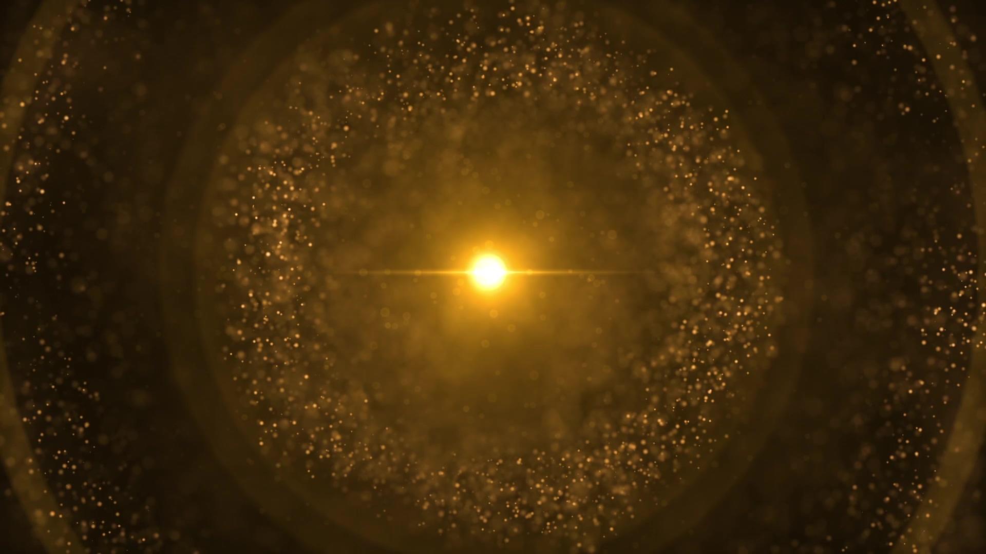 金色粒子光圈背景视频的预览图