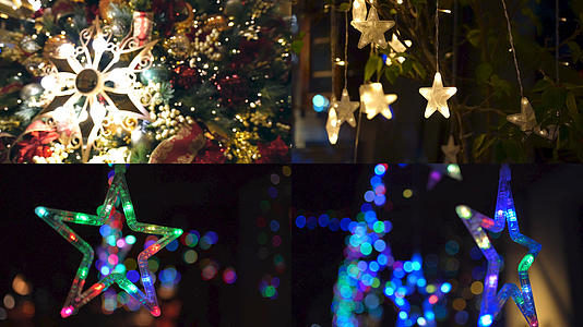 4K圣诞节灯光装饰合集视频的预览图
