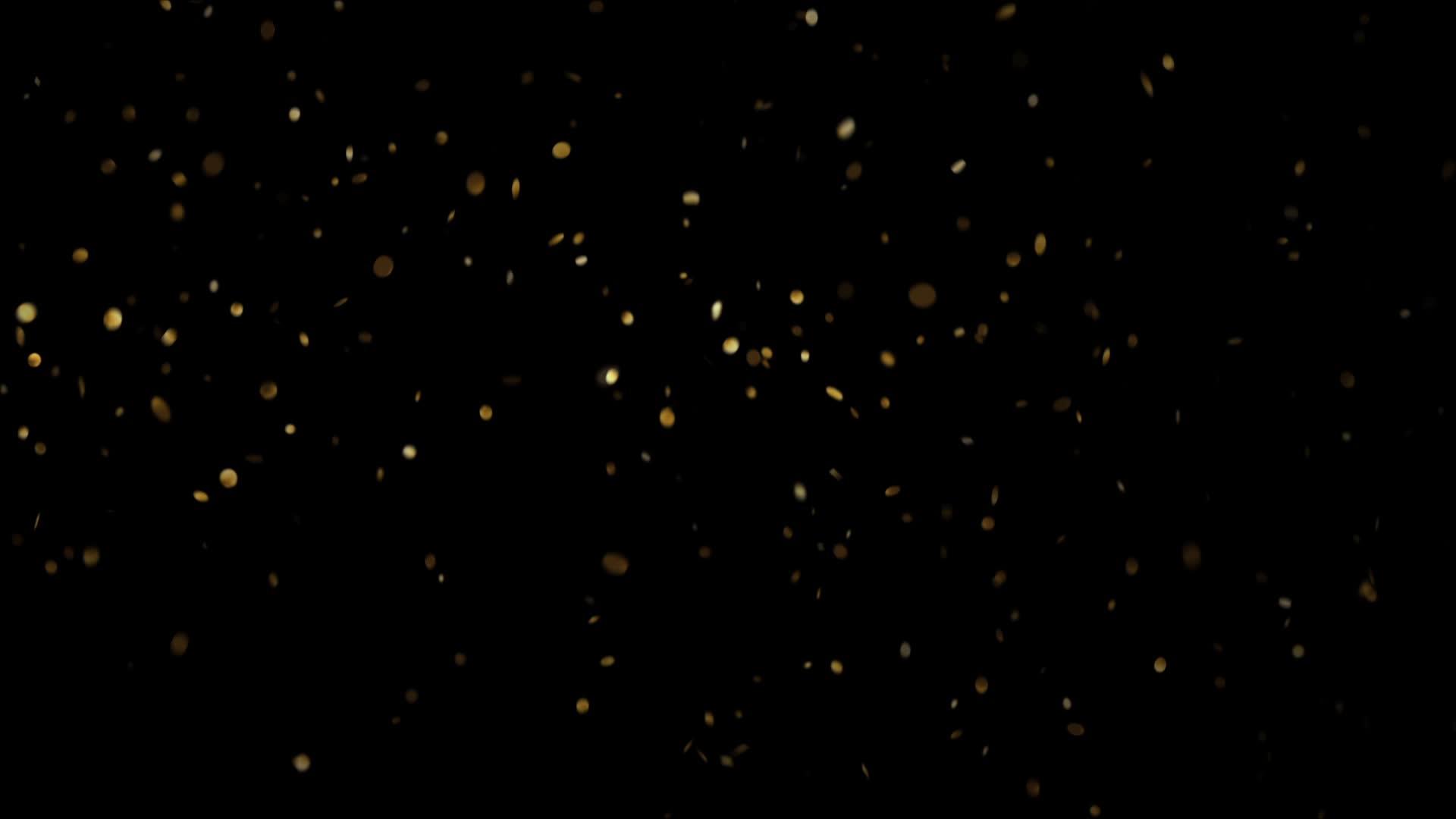 圆形金色亮片在黑色背景上背景上hd视频的预览图