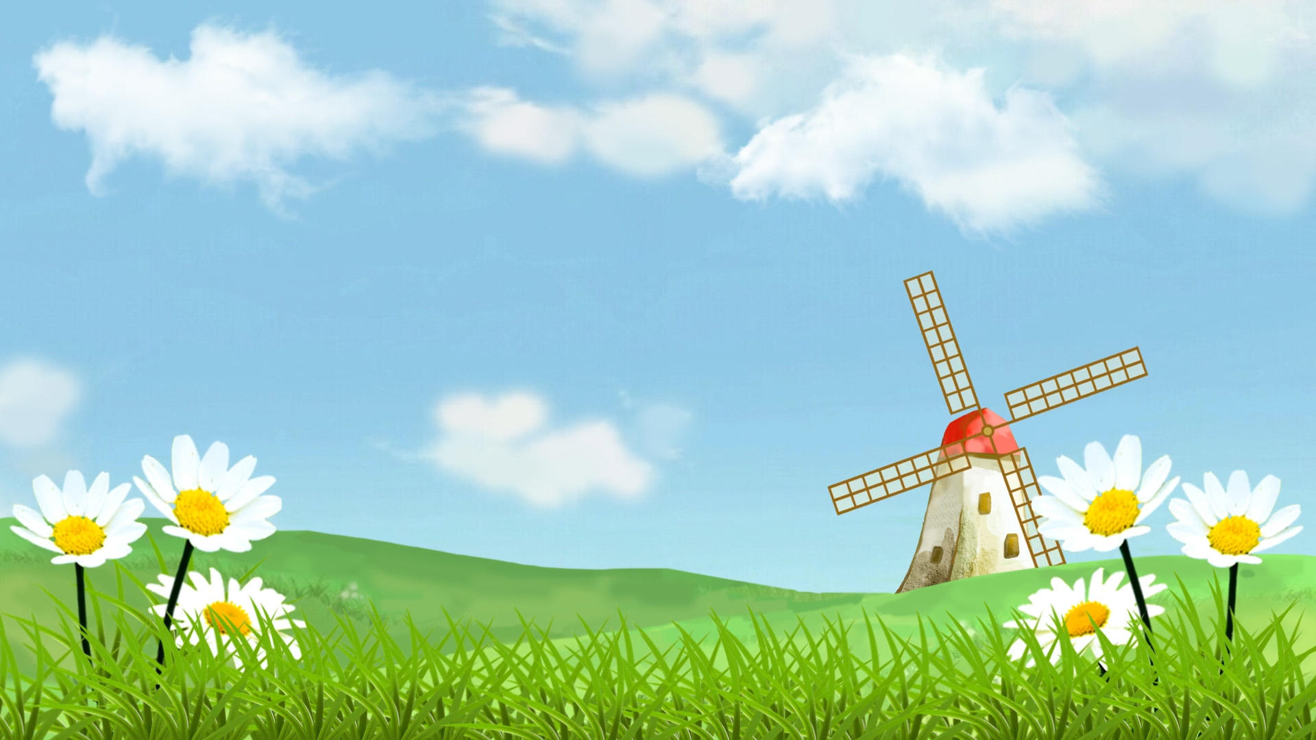 鲜草风车背景视频的预览图