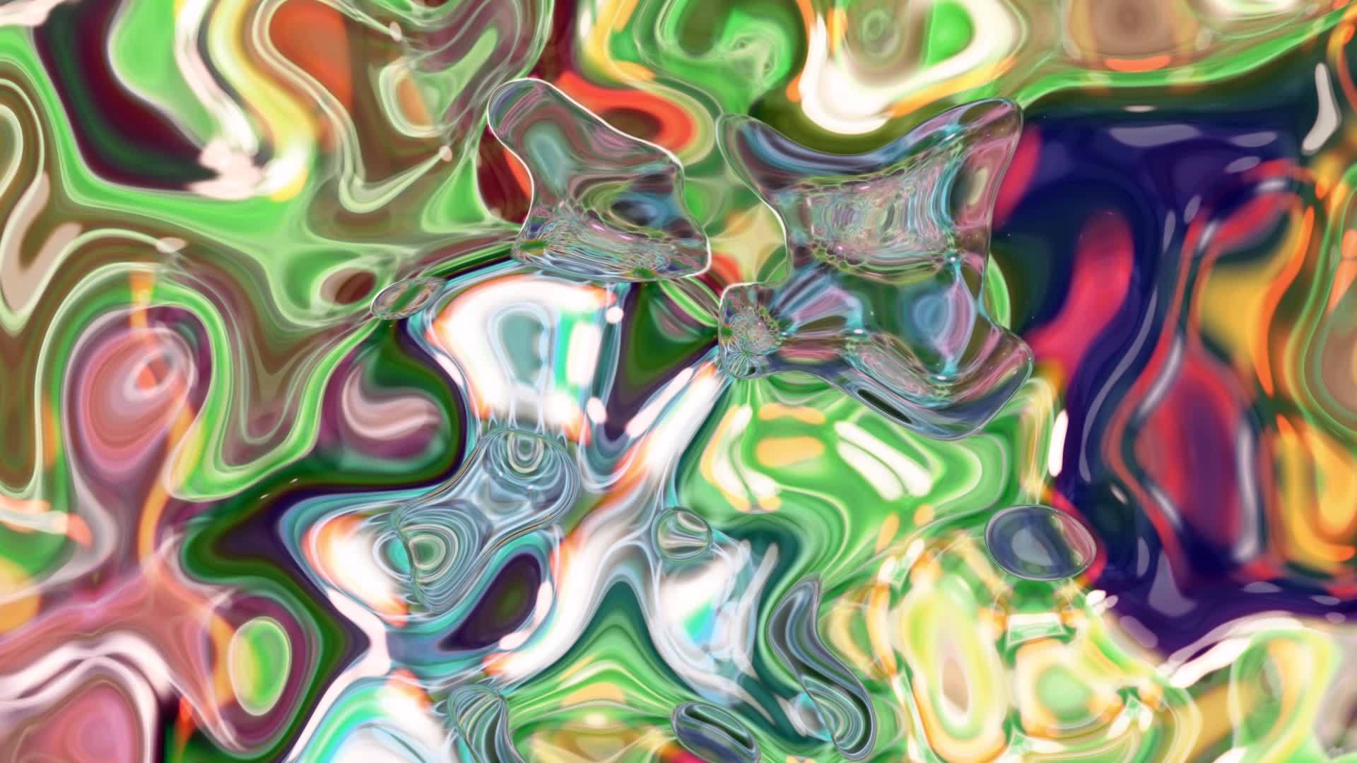 抽象的多色移动背景与泡沫视频的预览图