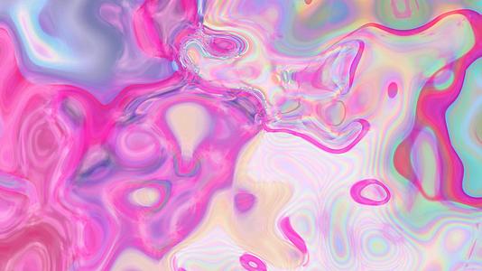 抽象的移动背景有粉色和彩虹泡泡视频的预览图