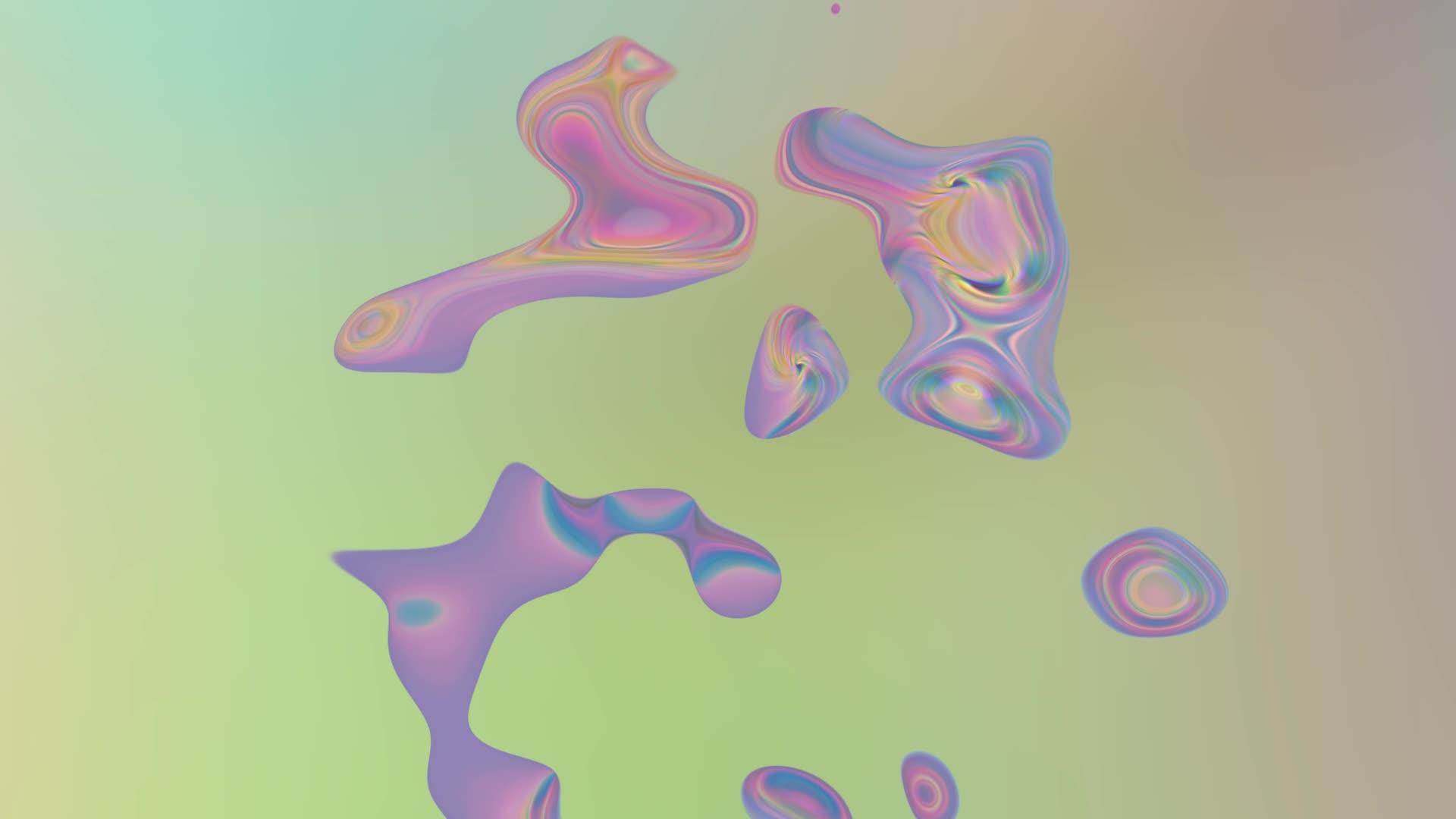 带有气泡的抽象纹理移动绿色背景视频的预览图