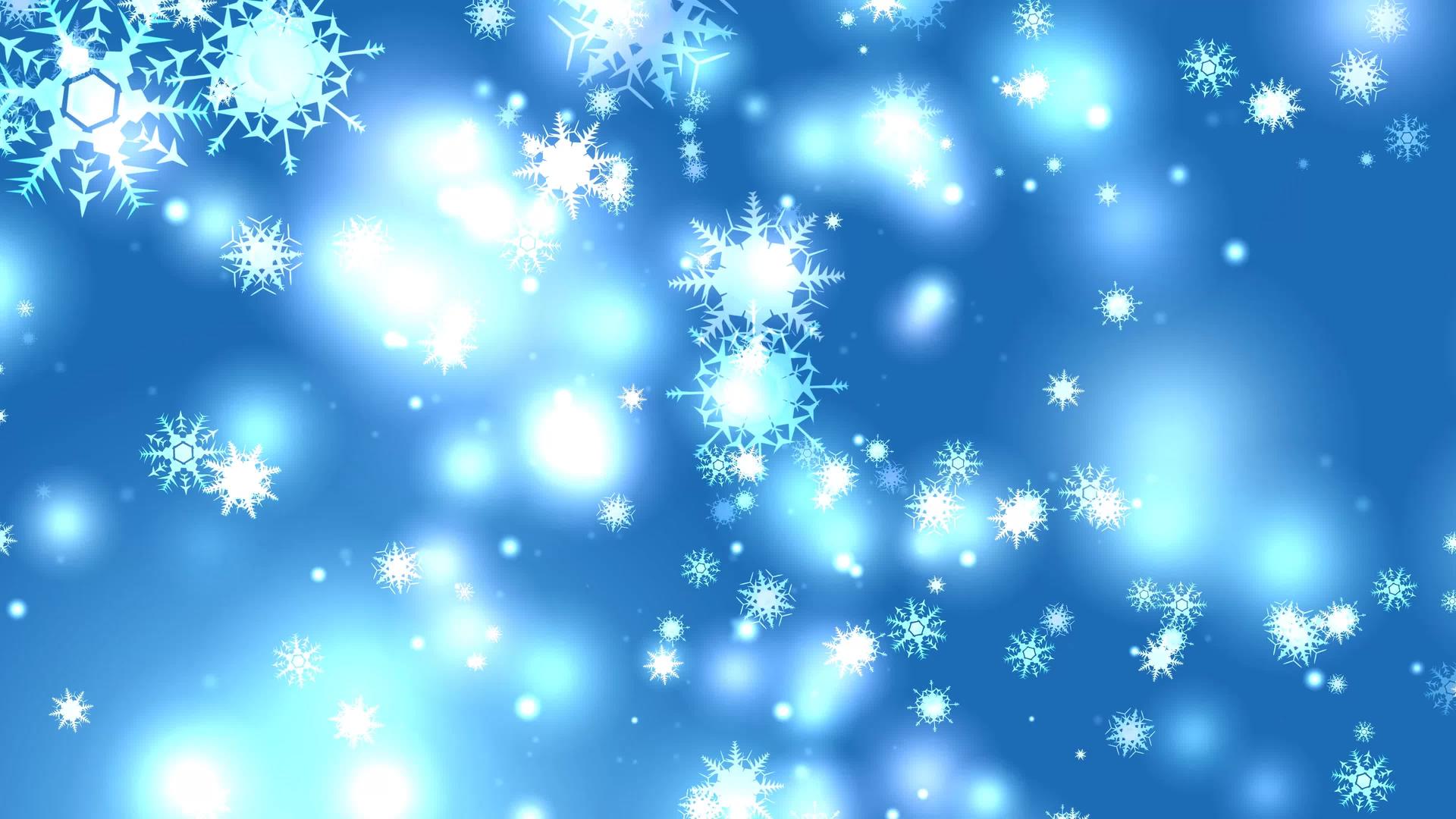 黑色屏幕上的刺翼短尾巴圣诞节蓝色底部的冰尘颗粒元素；8视频的预览图