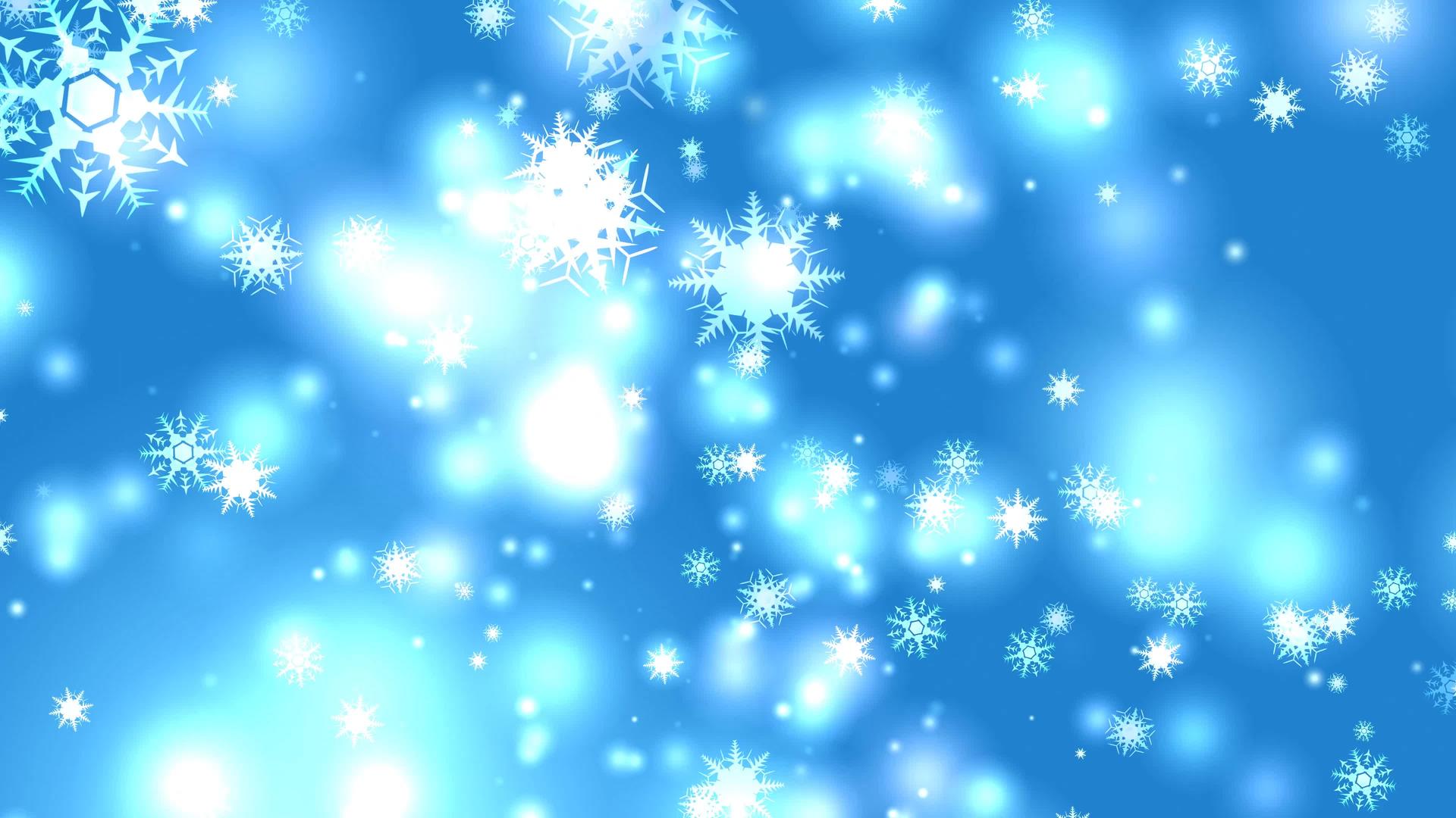 圣诞蓝底的雪花视频的预览图
