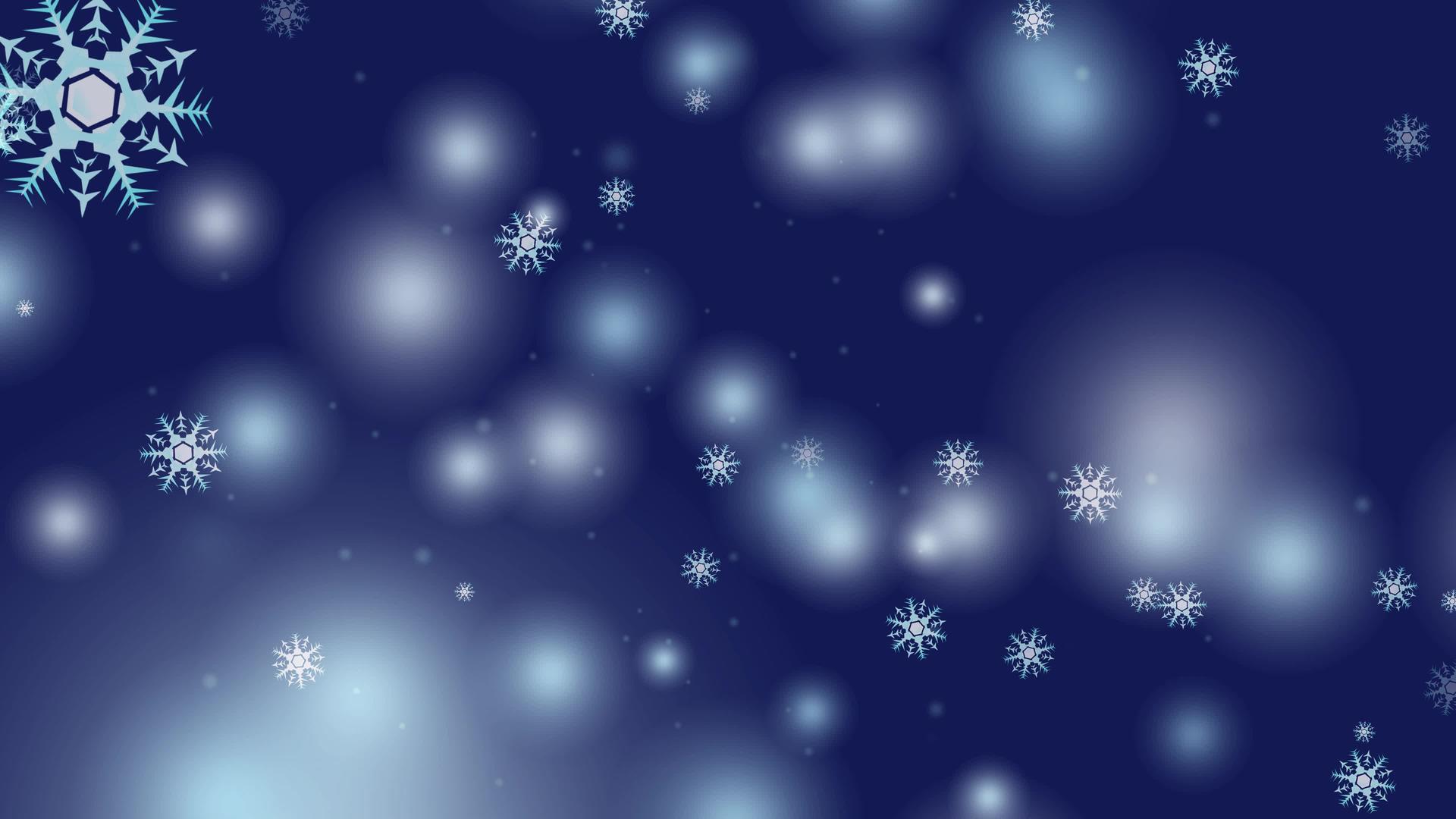 雪花、六星、六枝、刺翅落在黑屏上冰尘颗粒元素是圣诞节深蓝色视频的预览图
