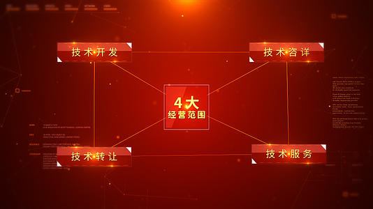 红色党政字幕标题分支展示AE模板视频的预览图