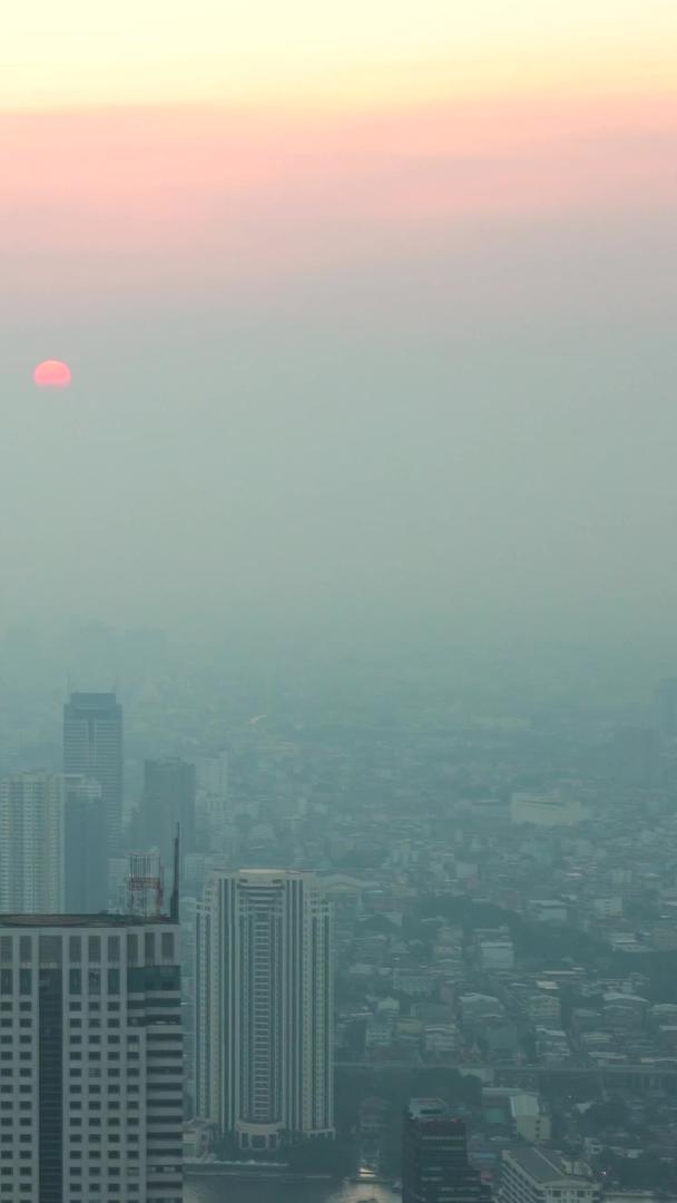 泰国曼谷城市日落集合实拍视频的预览图