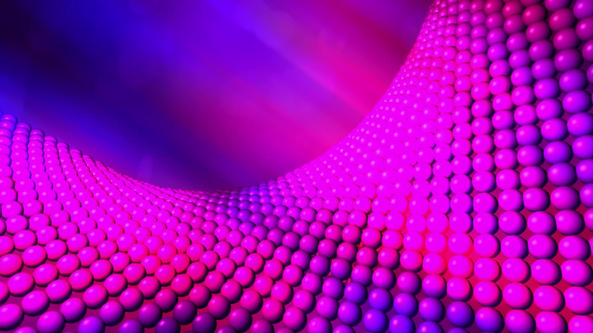 抽象的粉色背景与粉色移动球体视频的预览图