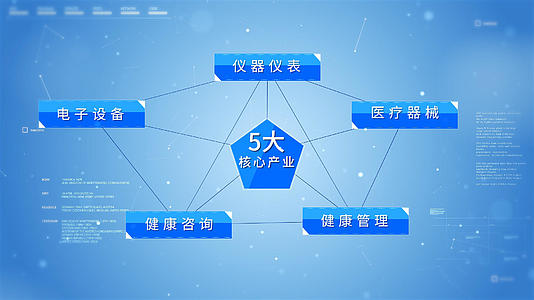 简洁科技蓝商务分支展示PR模板视频的预览图