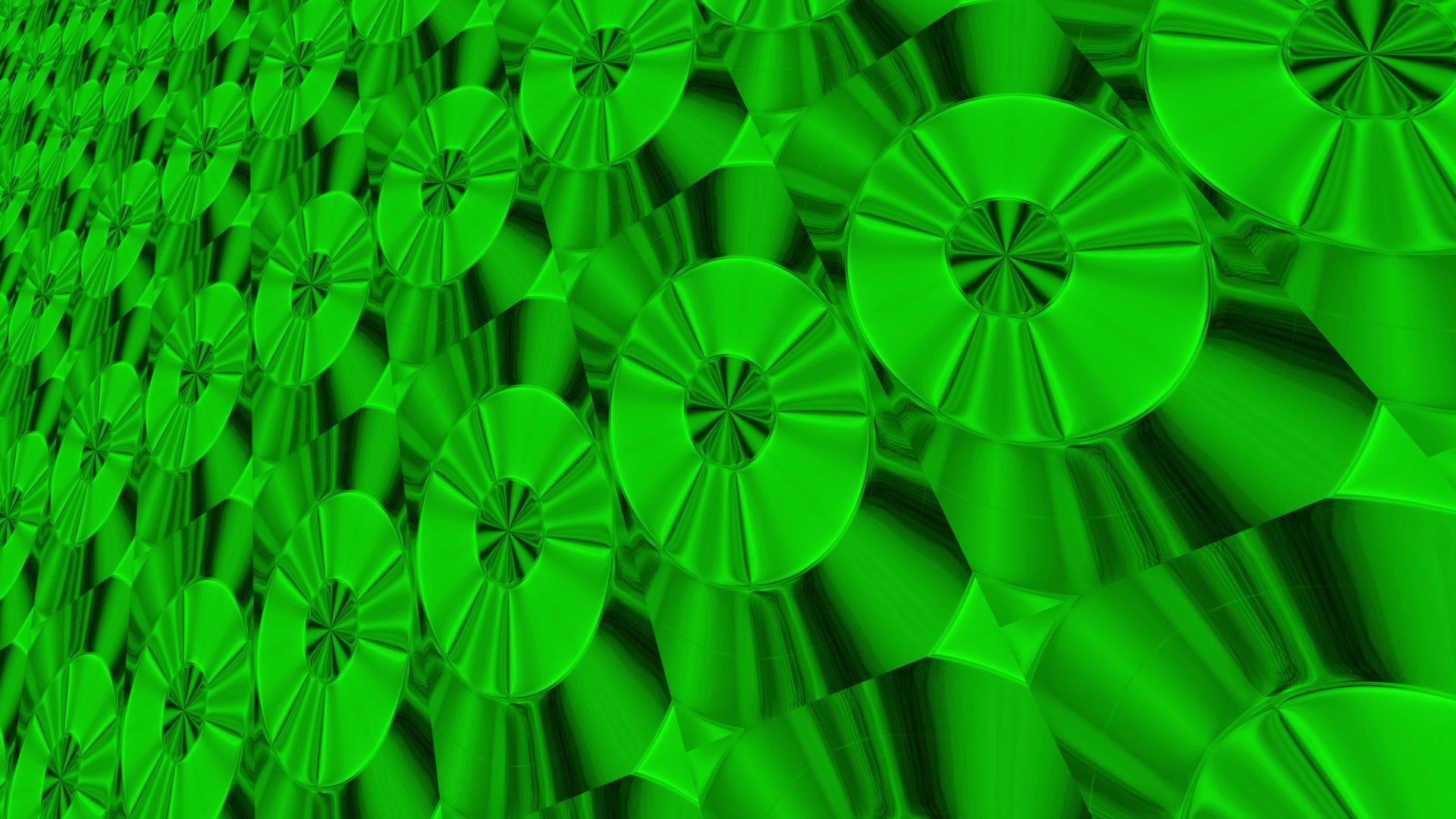 抽象绿色亮线背景与旋转磁盘视频的预览图