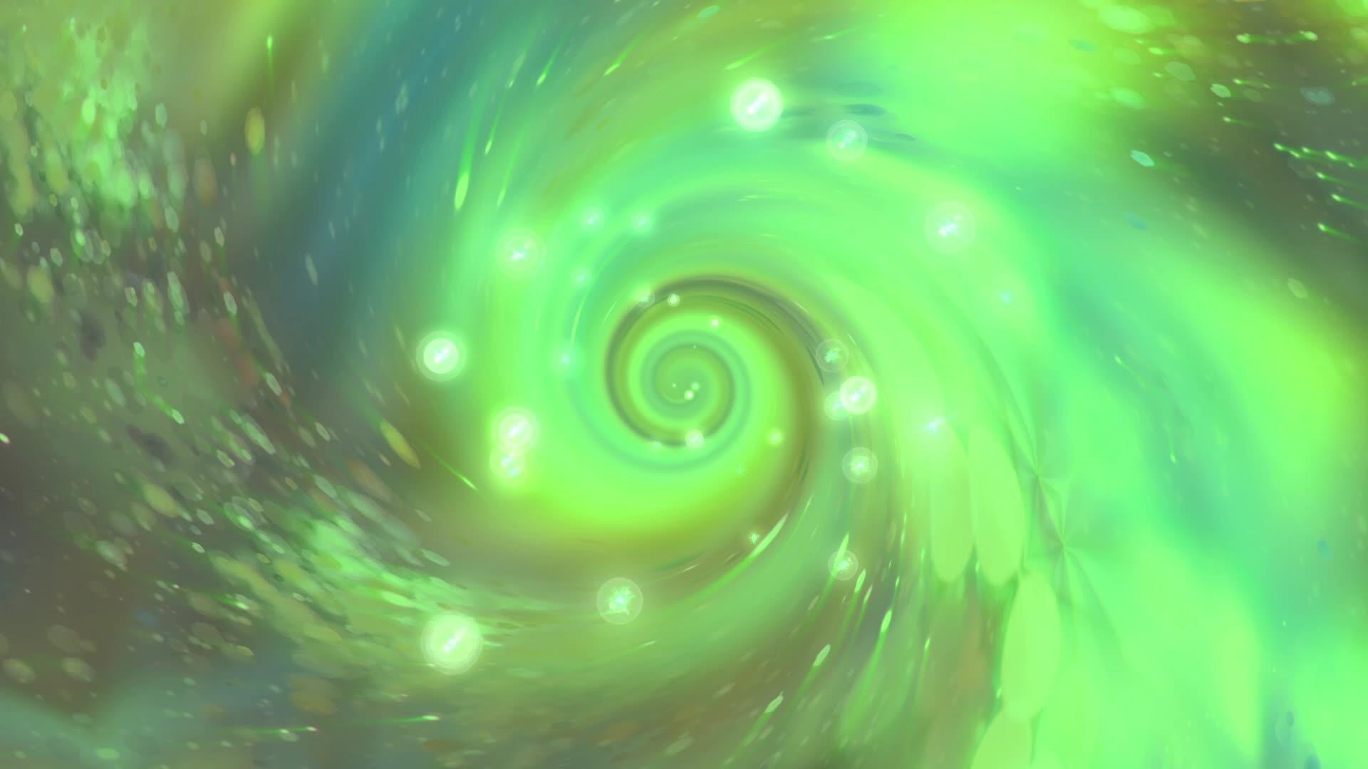含有能量球的抽象模糊绿色背景视频的预览图