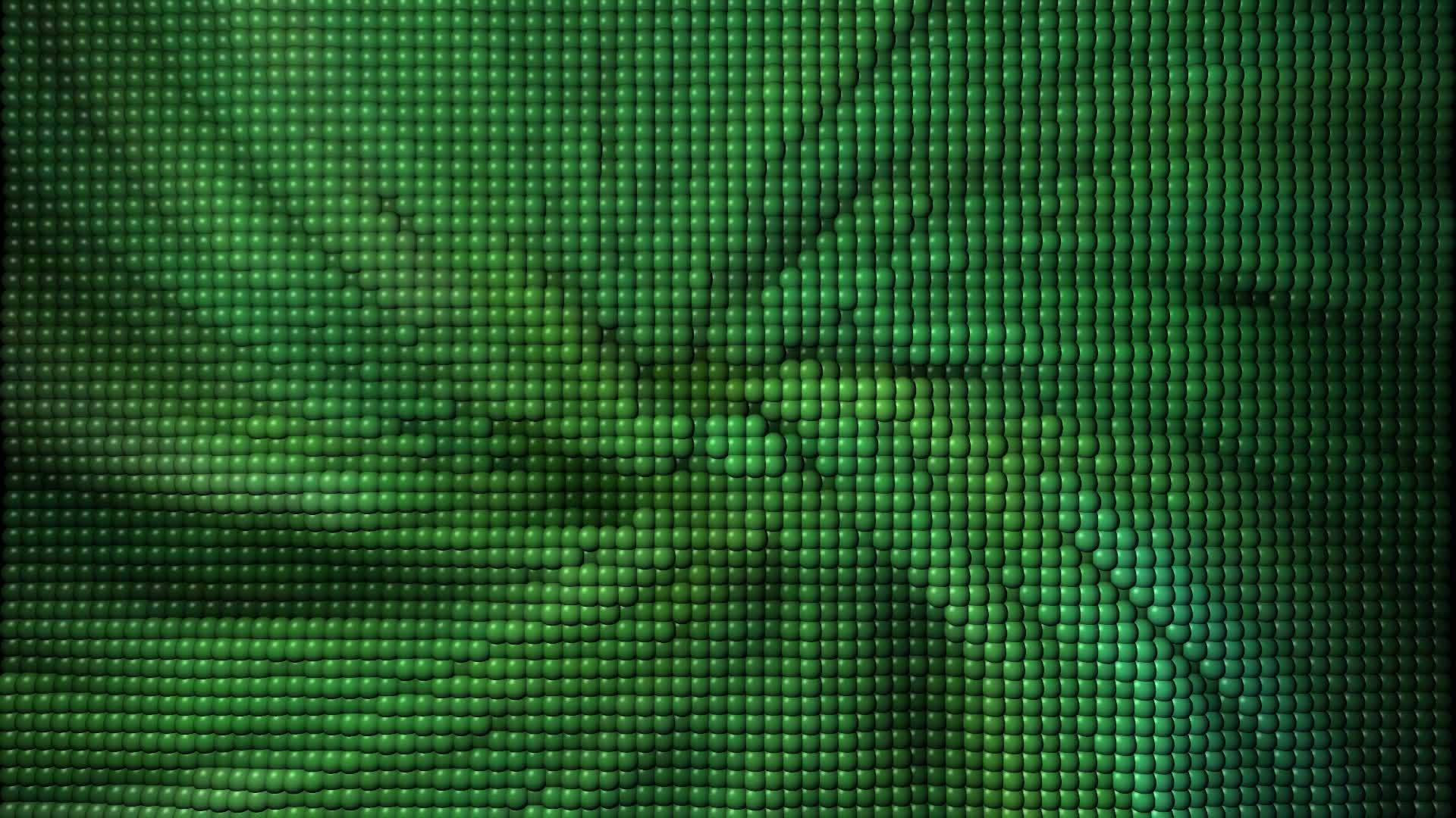 小球体的抽象纹理绿色背景视频的预览图