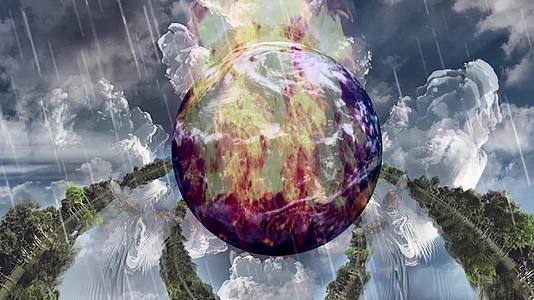 地球的超真实性燃烧视频的预览图