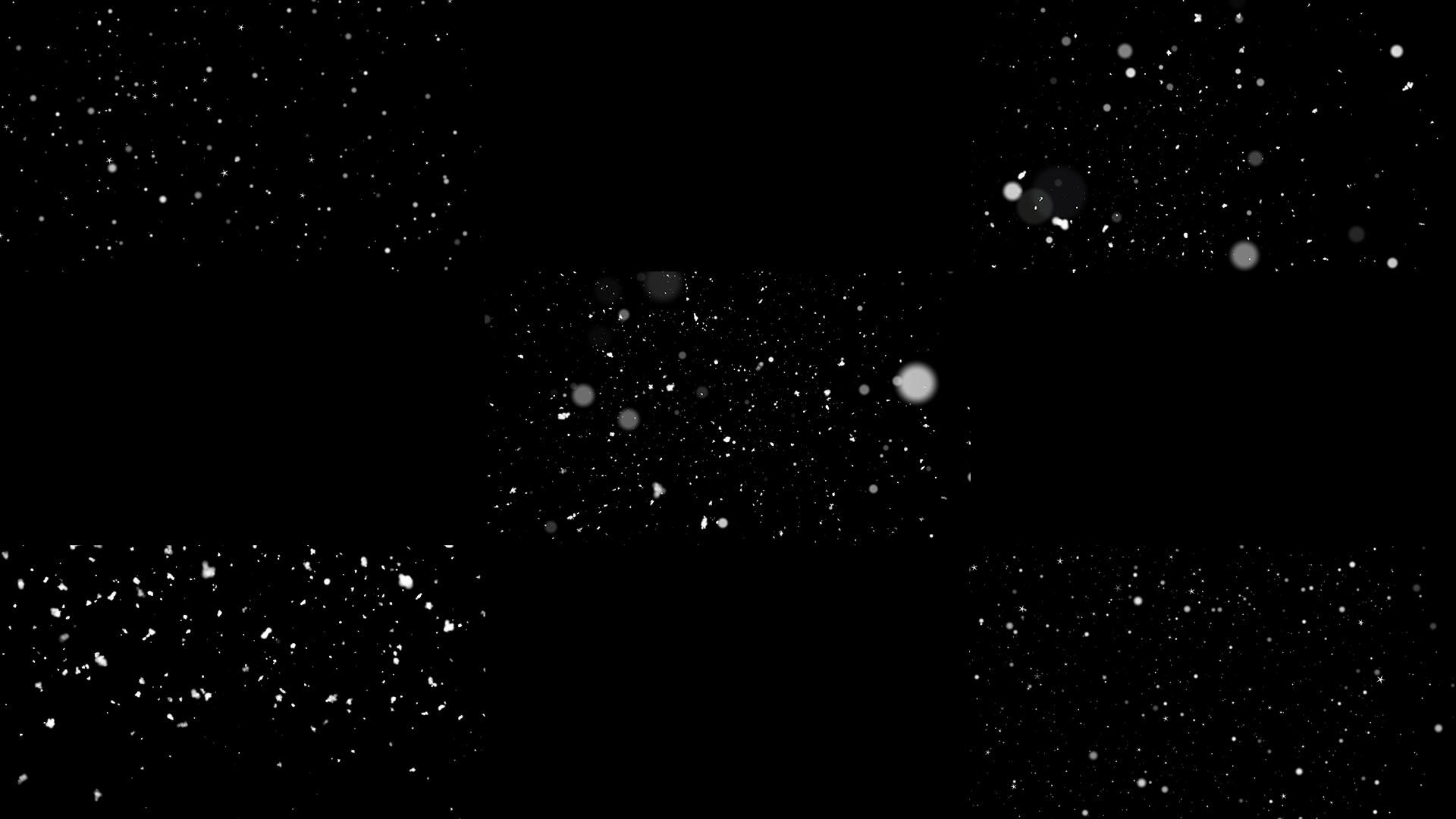 4k5组雪花飘落飘雪小元素视频的预览图