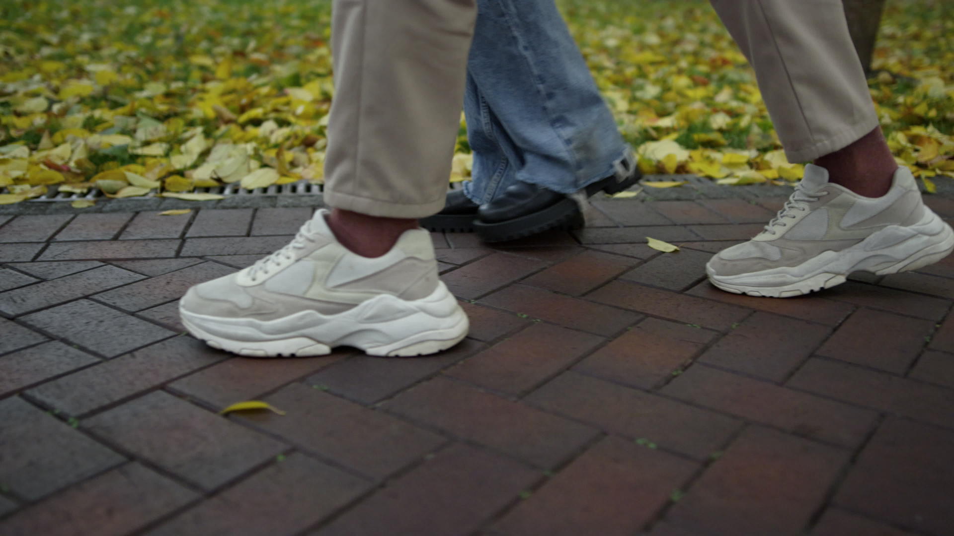 城市公园男女双腿特写视频的预览图